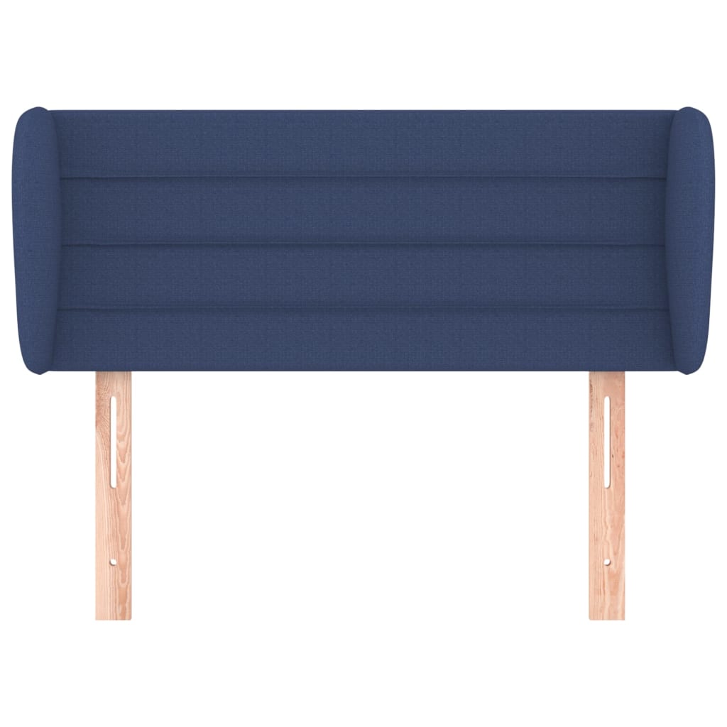 sengegavl med kanter 93x23x78/88 cm stof blå