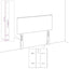 sengegavl med kanter 103x23x78/88 cm stof blå