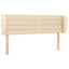 sengegavl med kanter 147x23x78/88 cm stof cremefarvet