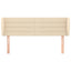 sengegavl med kanter 147x23x78/88 cm stof cremefarvet