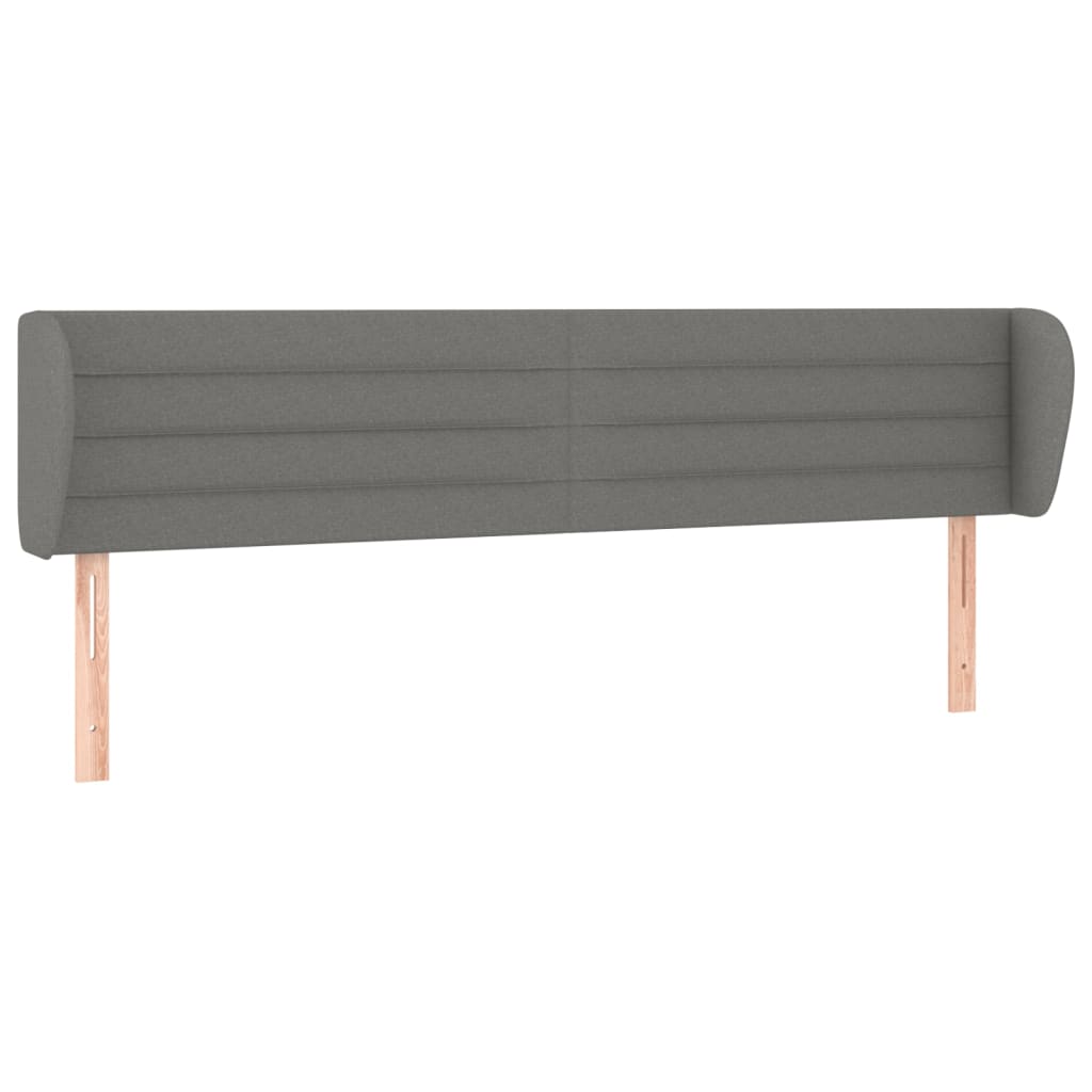 sengegavl med kanter 163x23x78/88 cm stof mørkegrå