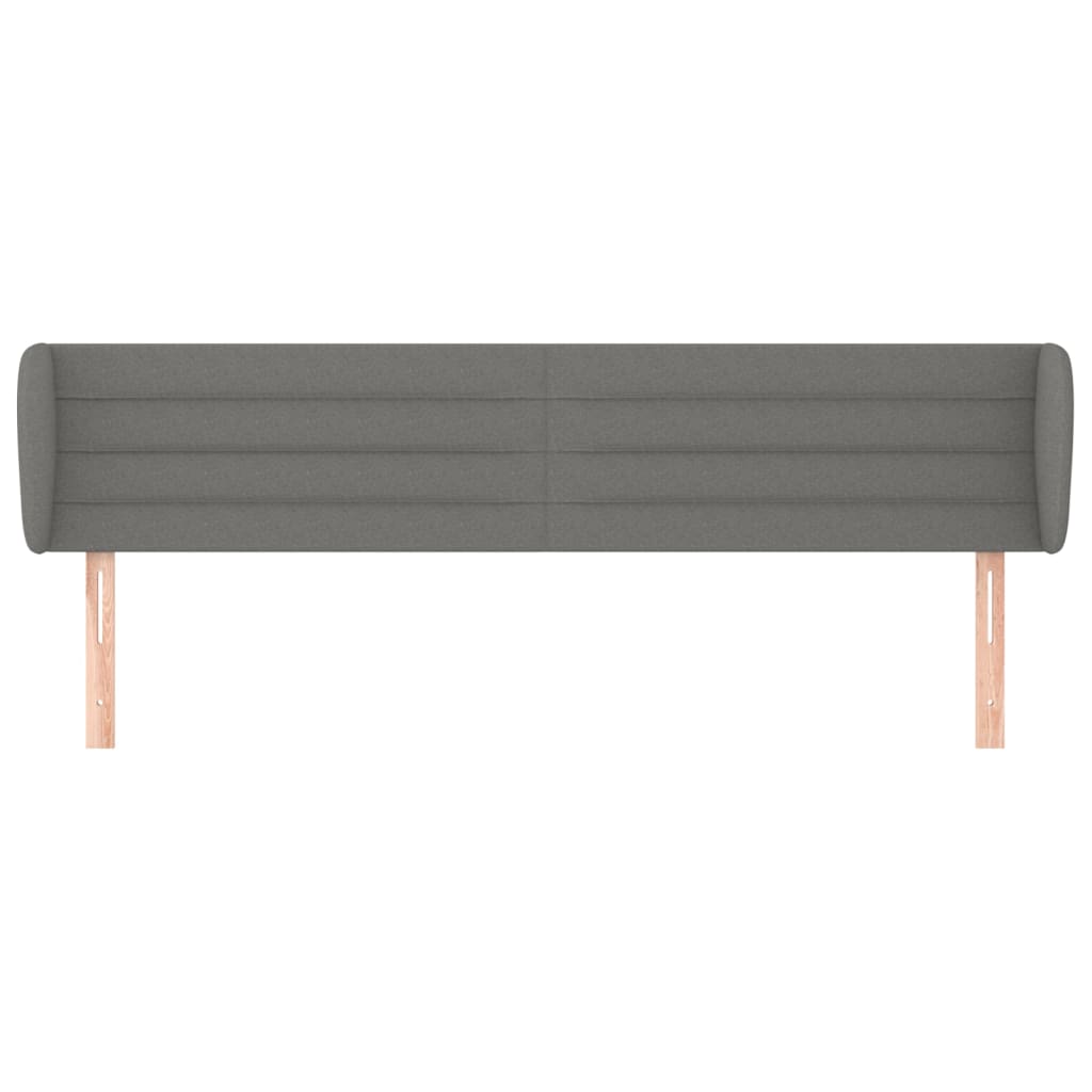 sengegavl med kanter 163x23x78/88 cm stof mørkegrå