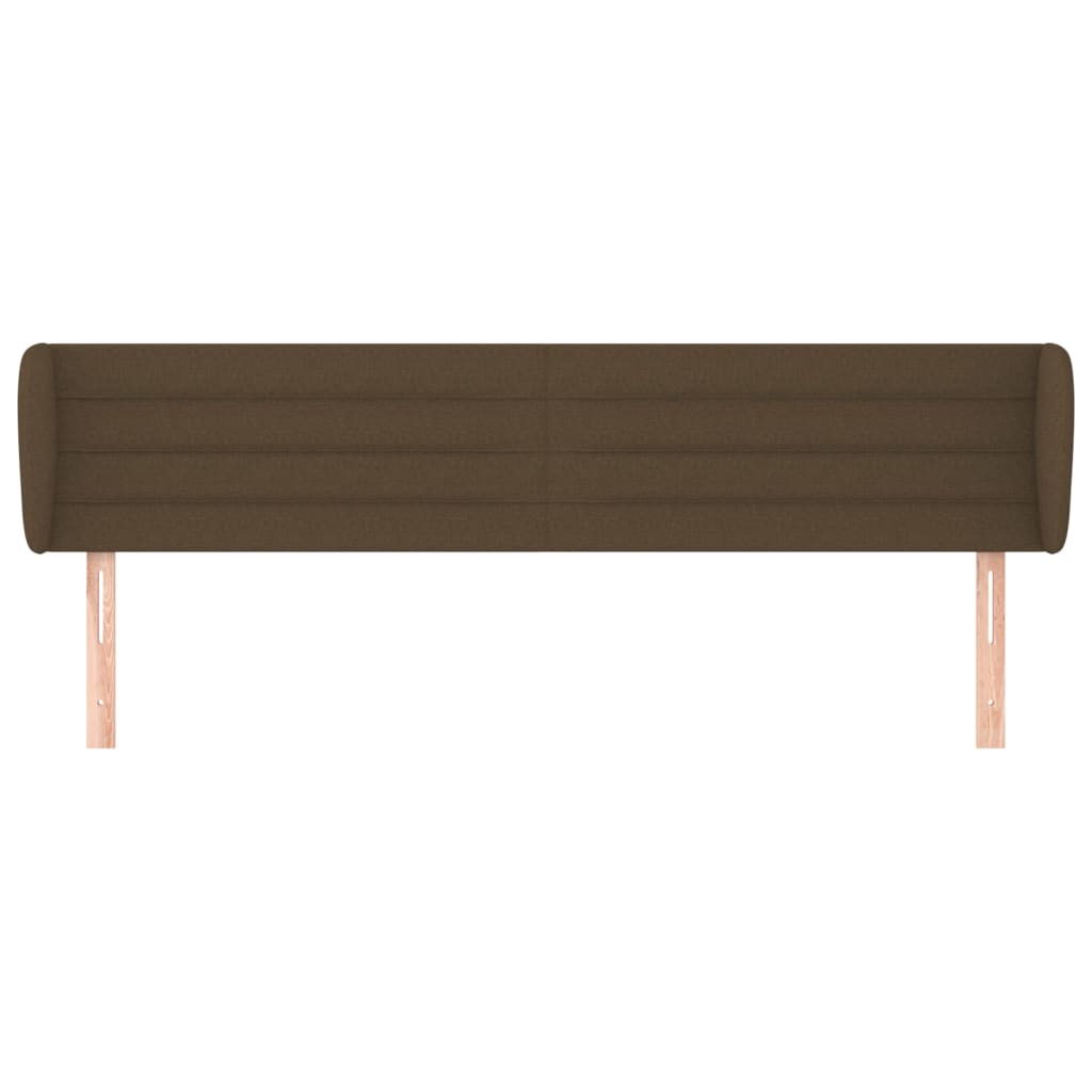 sengegavl med kanter 163x23x78/88 cm stof mørkebrun