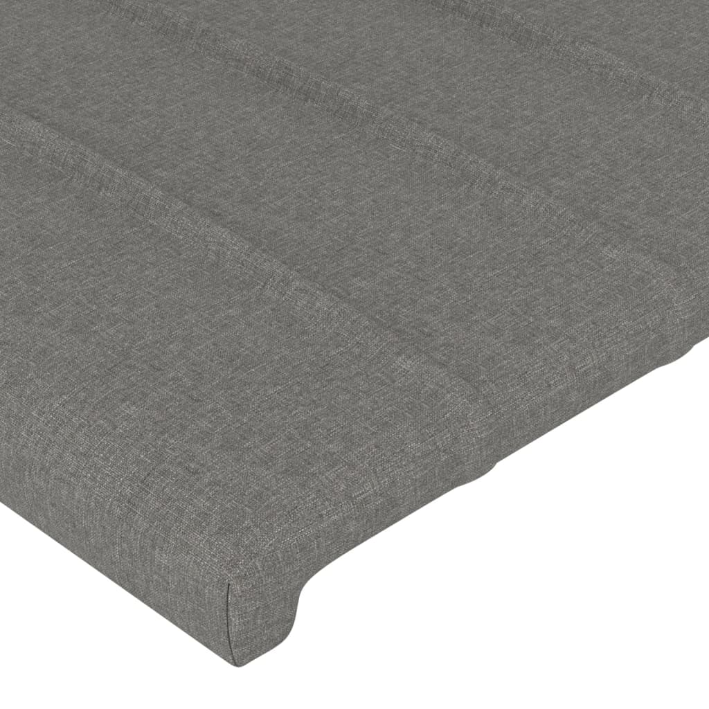 sengegavl med kanter 83x23x78/88 cm stof mørkegrå