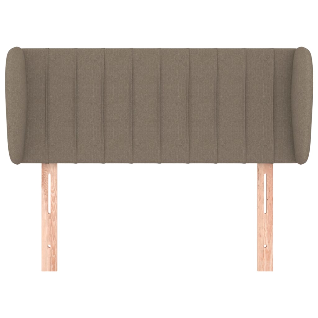 sengegavl med kanter 83x23x78/88 cm stof gråbrun