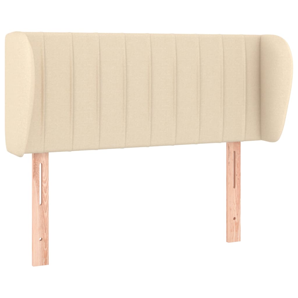 sengegavl med kanter 83x23x78/88 cm stof cremefarvet