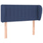 sengegavl med kanter 83x23x78/88 cm stof blå