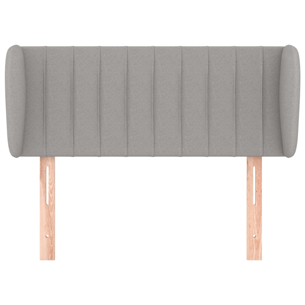 sengegavl med kanter 93x16x78/128 cm stof lysegrå