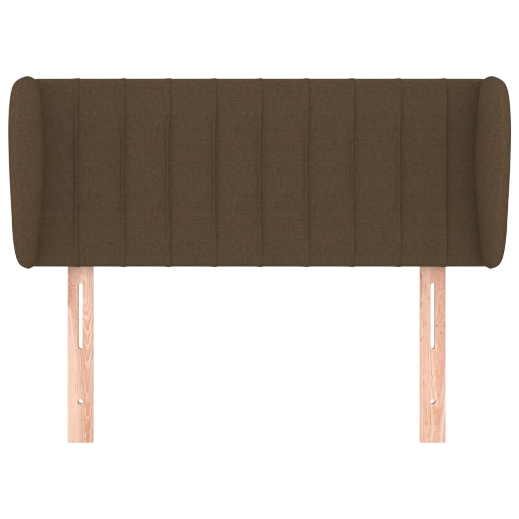 sengegavl med kanter 103x23x78/88 cm stof mørkebrun