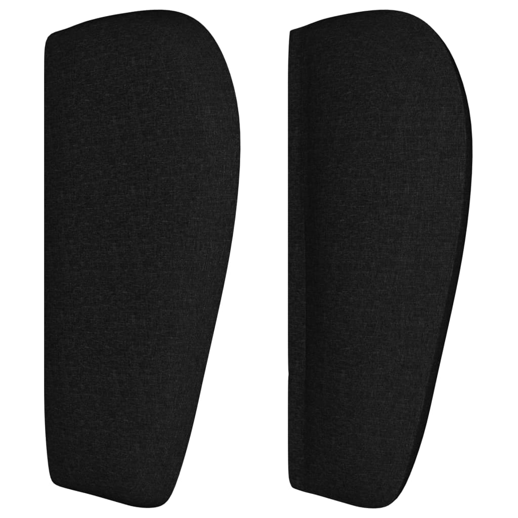sengegavl med kanter 147x23x78/88 cm stof sort