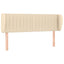 sengegavl med kanter 147x23x78/88 cm stof cremefarvet