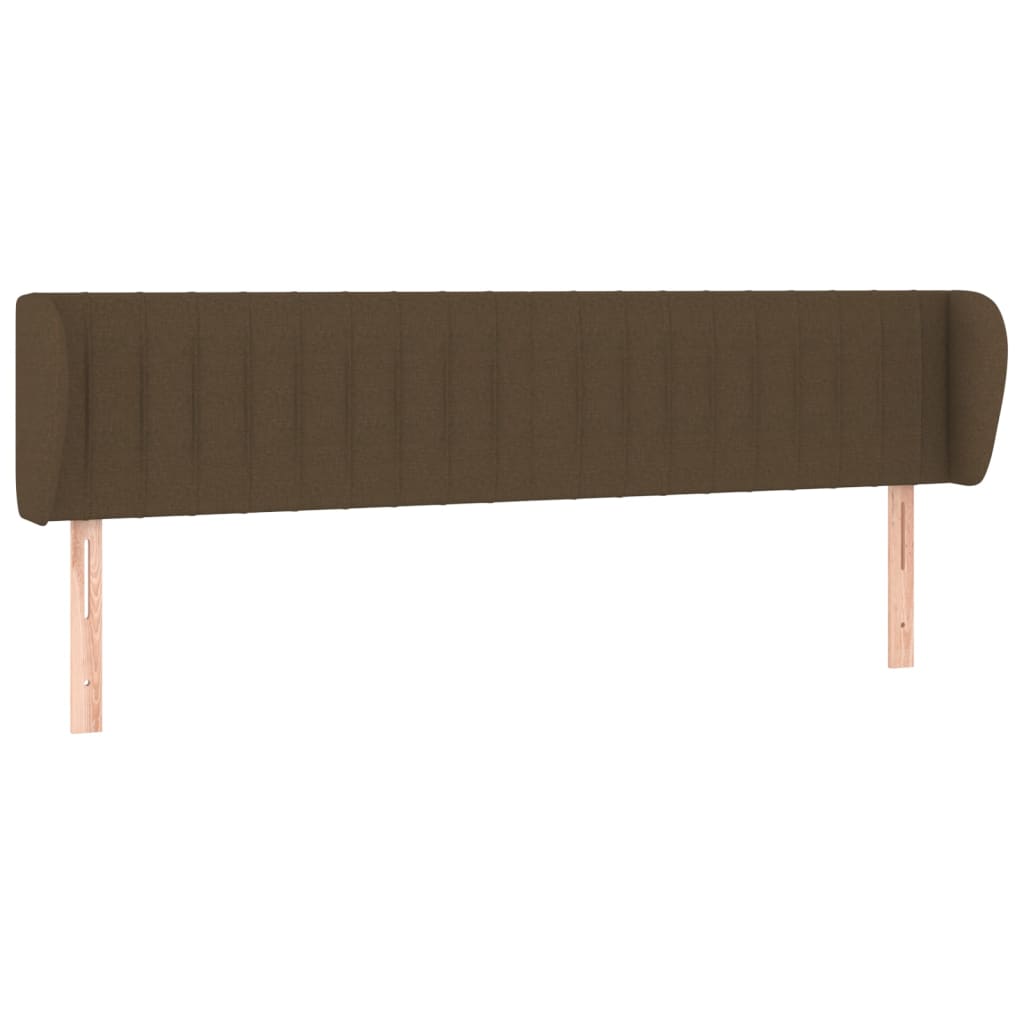 sengegavl med kanter 163x23x78/88 cm stof mørkebrun