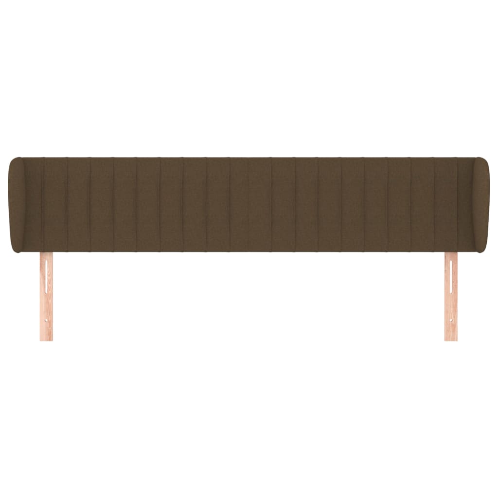 sengegavl med kanter 163x23x78/88 cm stof mørkebrun