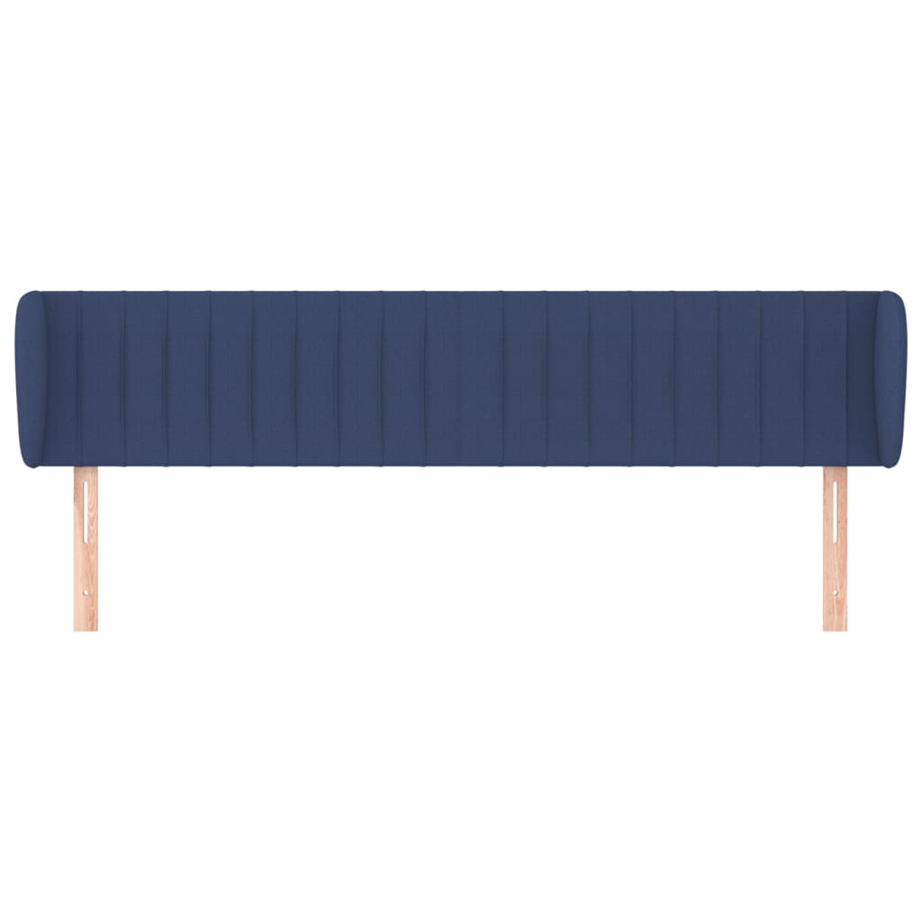 sengegavl med kanter 163x23x78/88 cm stof blå