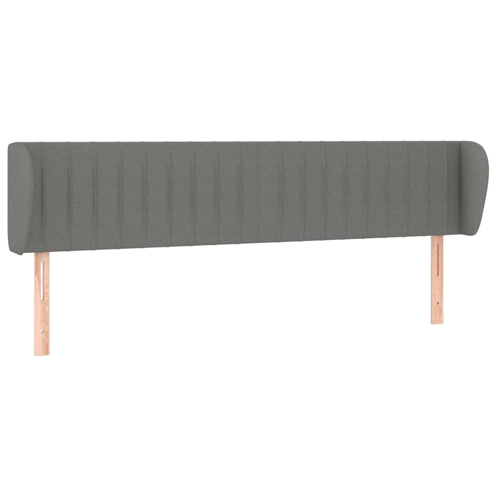sengegavl med kanter 183x23x78/88 cm stof mørkegrå