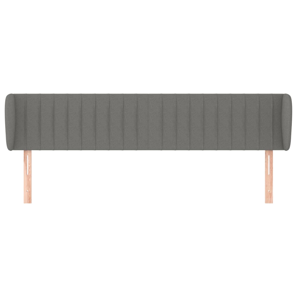 sengegavl med kanter 183x23x78/88 cm stof mørkegrå