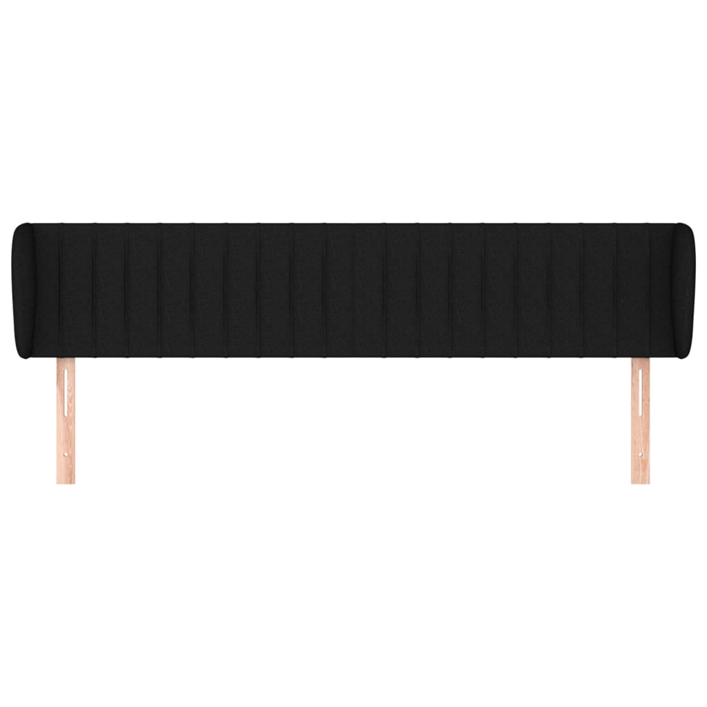 sengegavl med kanter 183x23x78/88 cm stof sort