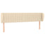 sengegavl med kanter 183x23x78/88 cm stof cremefarvet