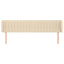 sengegavl med kanter 203x23x78/88 cm stof cremefarvet