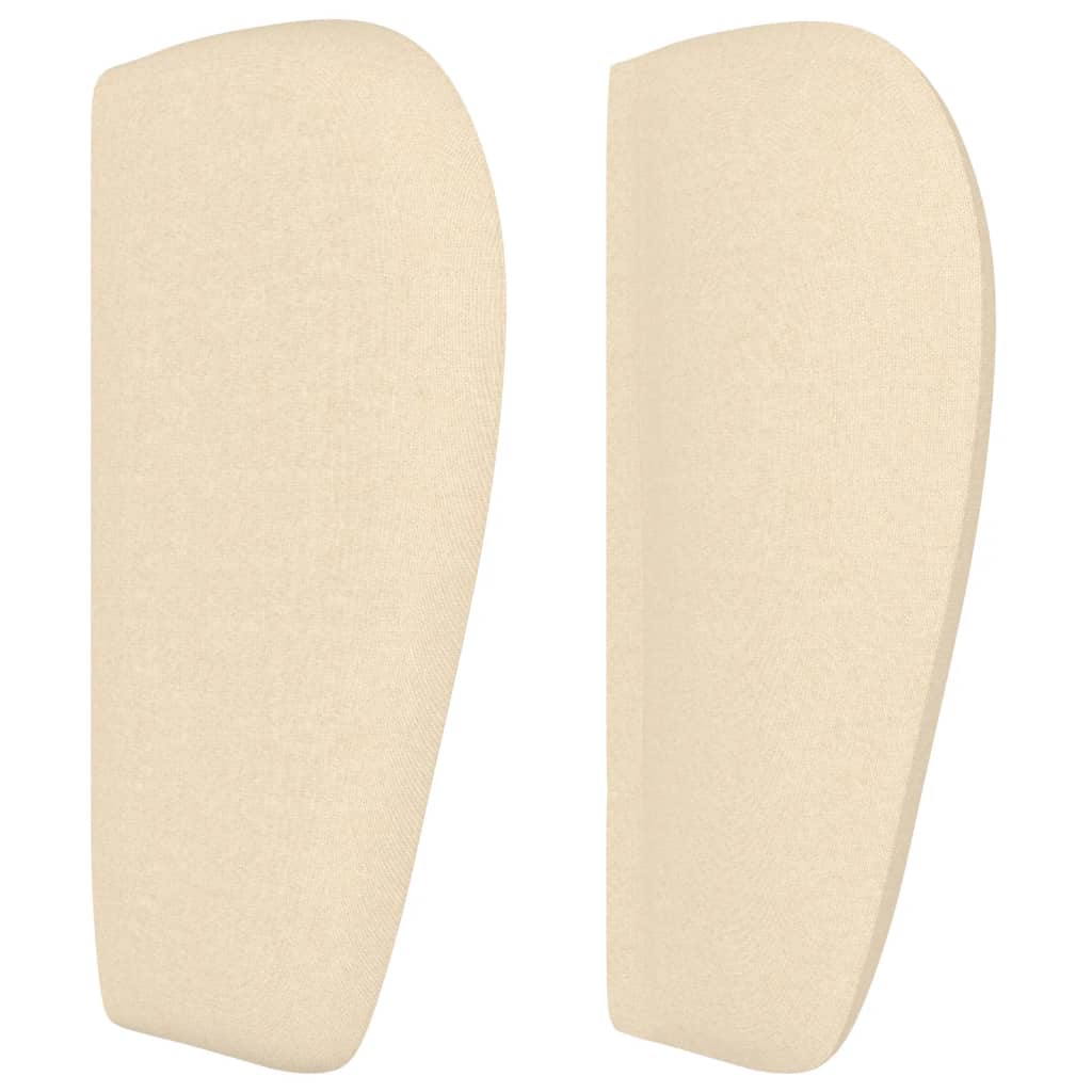 sengegavl med kanter 203x23x78/88 cm stof cremefarvet