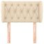 sengegavl med kanter 83x23x78/88 cm stof cremefarvet