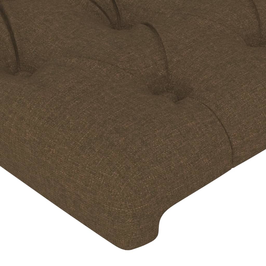 sengegavl med kanter 93x23x78/88 cm stof mørkebrun