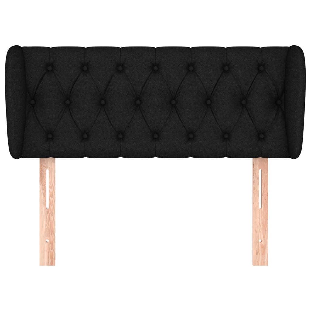 sengegavl med kanter 103x23x78/88 cm stof sort