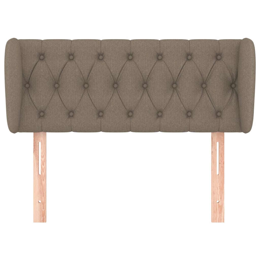 sengegavl med kanter 103x23x78/88 cm stof gråbrun