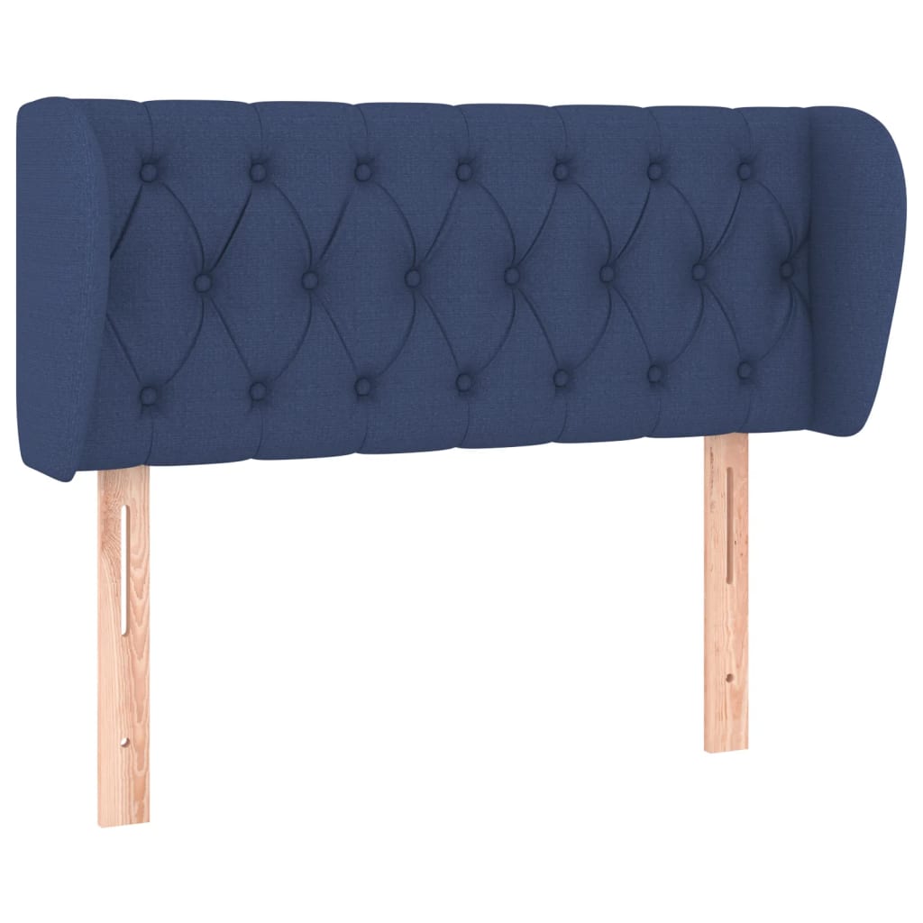 sengegavl med kanter 103x23x78/88 cm stof blå
