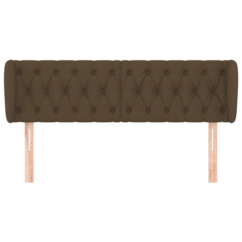 sengegavl med kanter 147x23x78/88 cm stof mørkebrun