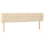 sengegavl med kanter 183x23x78/88 cm stof cremefarvet