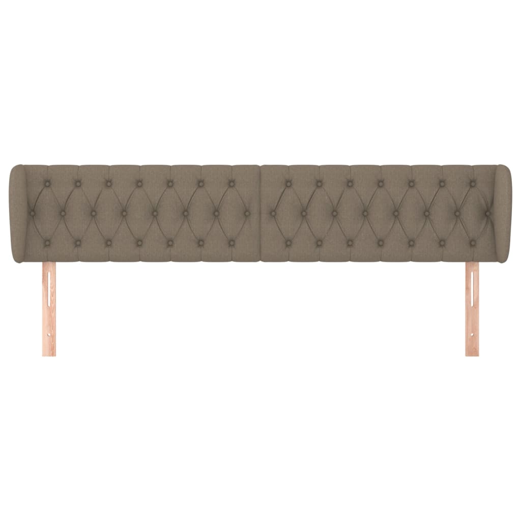 sengegavl med kanter 203x23x78/88 cm stof gråbrun
