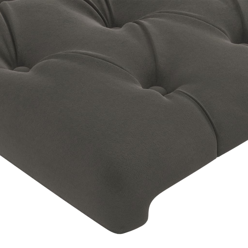 sengegavl med kanter 83x23x78/88 cm fløjl mørkegrå