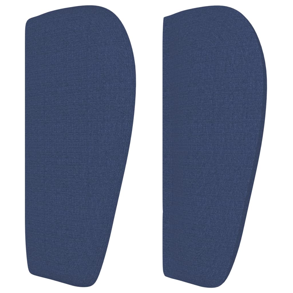 sengegavl med kanter 83x23x78/88 cm stof blå