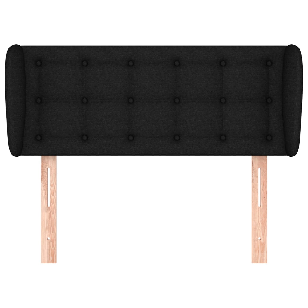 sengegavl med kanter 93x23x78/88 cm stof sort