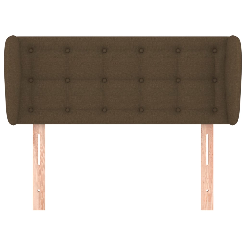 sengegavl med kanter 93x23x78/88 cm stof mørkebrun
