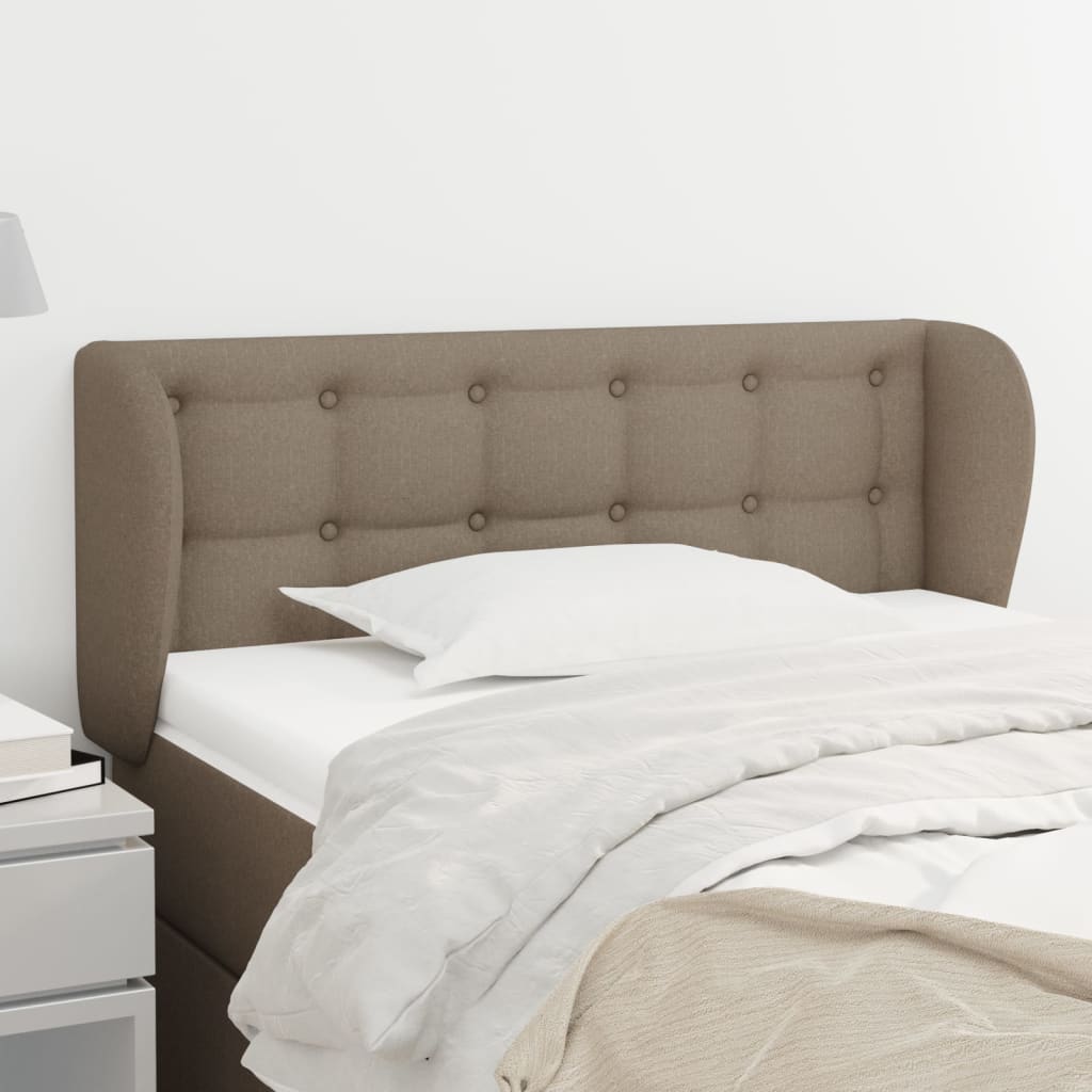 sengegavl med kanter 93x23x78/88 cm stof gråbrun
