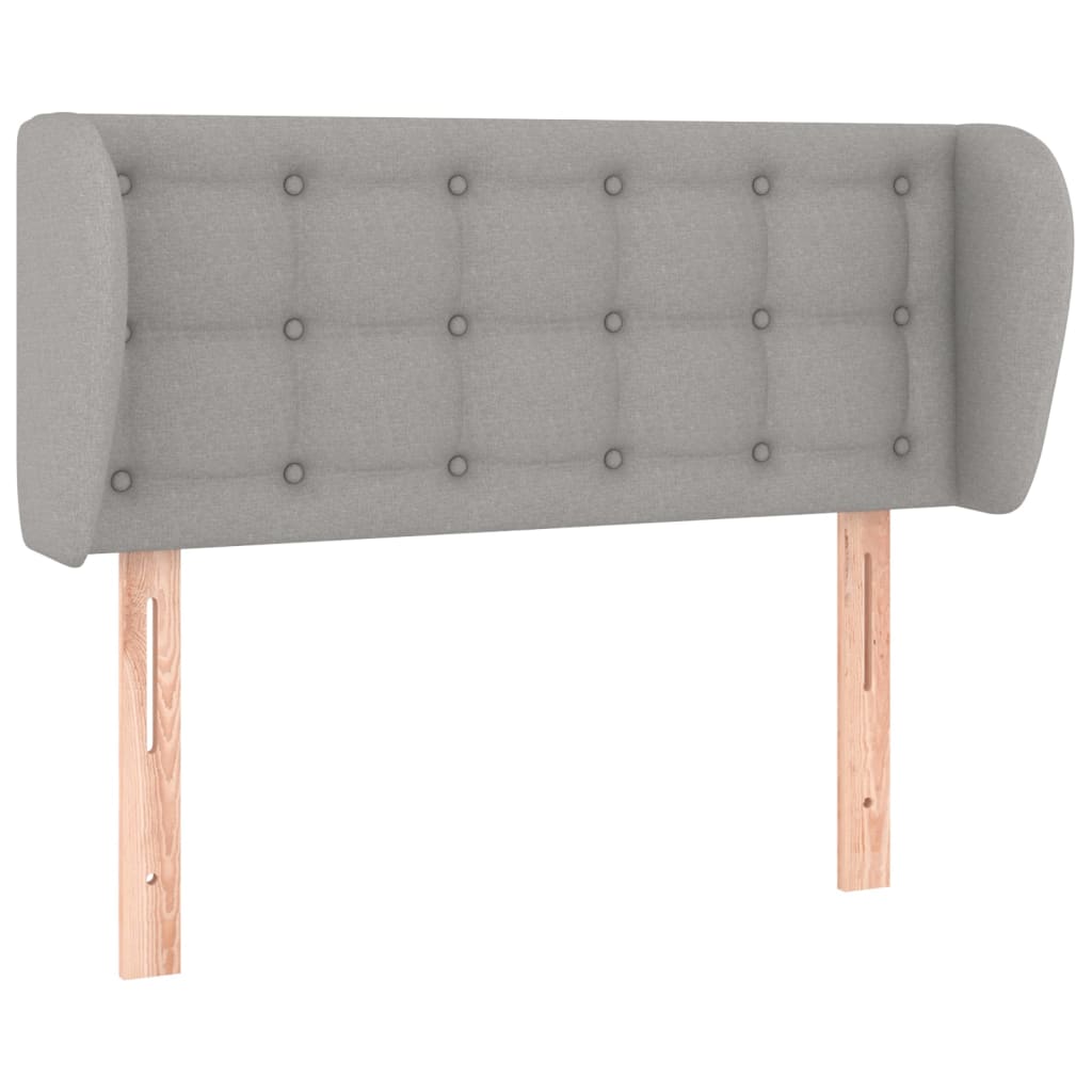 sengegavl med kanter 103x23x78/88cm stof lysegrå