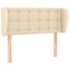 sengegavl med kanter 103x23x78/88 cm stof cremefarvet