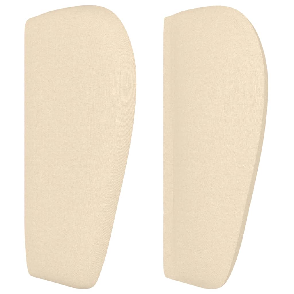 sengegavl med kanter 103x23x78/88 cm stof cremefarvet
