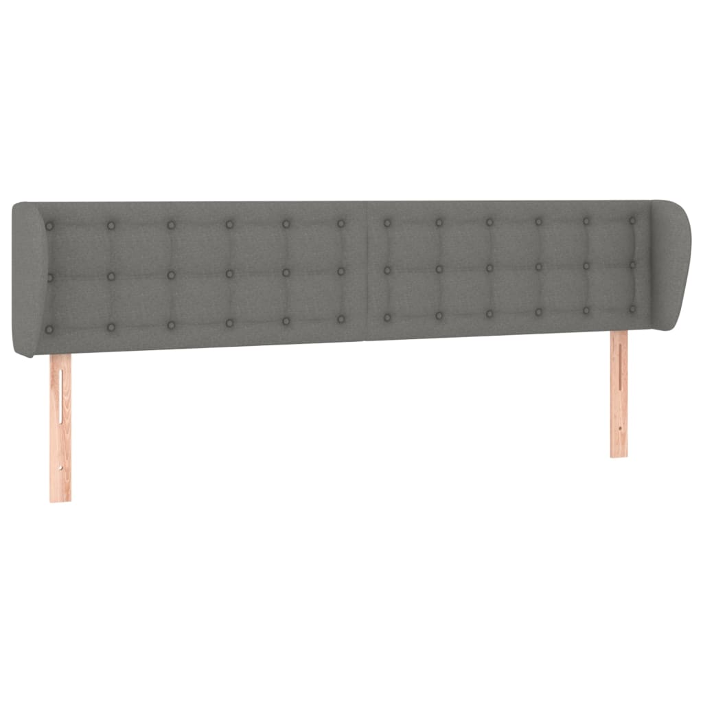 sengegavl med kanter 163x23x78/88 cm stof mørkegrå