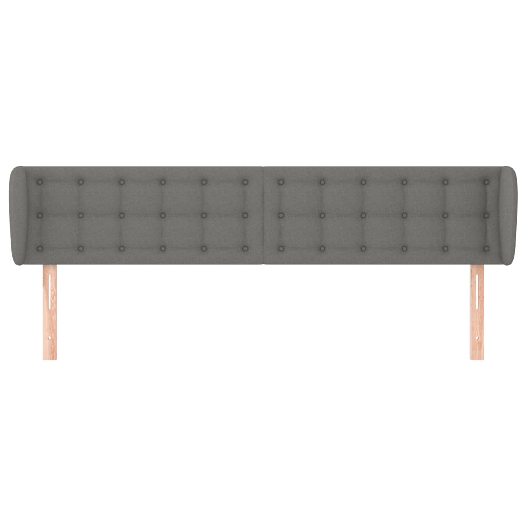 sengegavl med kanter 163x23x78/88 cm stof mørkegrå