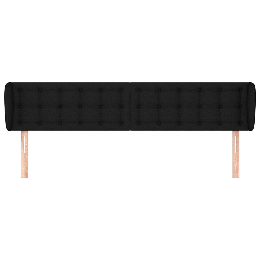 sengegavl med kanter 183x23x78/88 cm stof sort