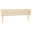 sengegavl med kanter 183x23x78/88 cm stof cremefarvet