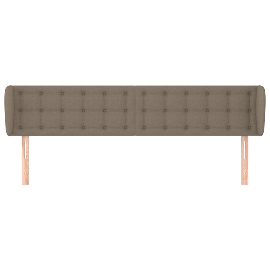 sengegavl med kanter 203x23x78/88 cm stof gråbrun
