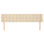 sengegavl med kanter 203x23x78/88 cm stof cremefarvet