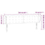 sengegavl med kanter 203x23x78/88 cm stof cremefarvet