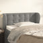 sengegavl med kanter 83x23x78/88 cm fløjl lysegrå
