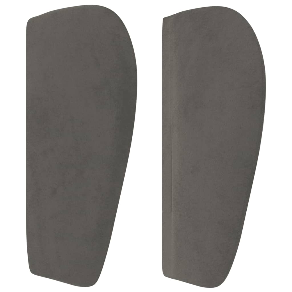 sengegavl med kanter 93x23x78/88 cm fløjl mørkegrå