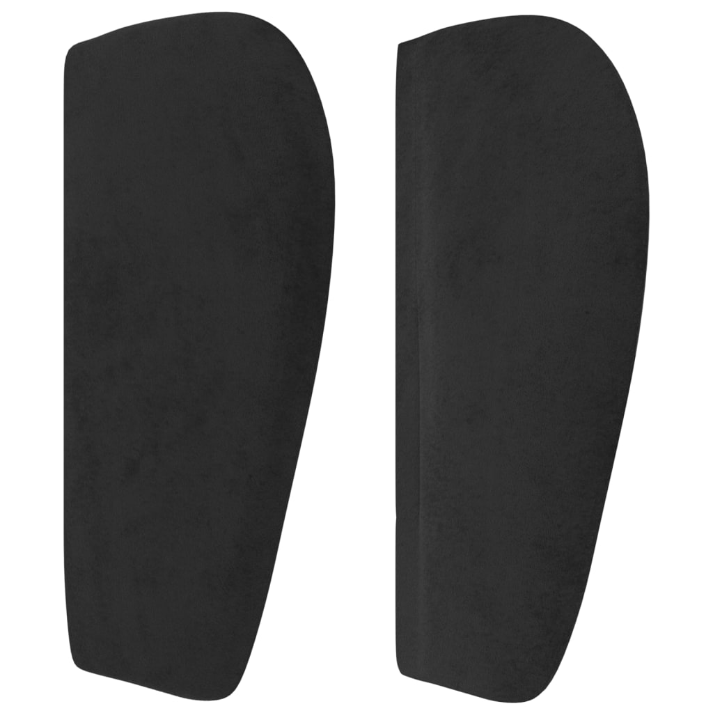 sengegavl med kanter 163x23x78/88 cm fløjl sort